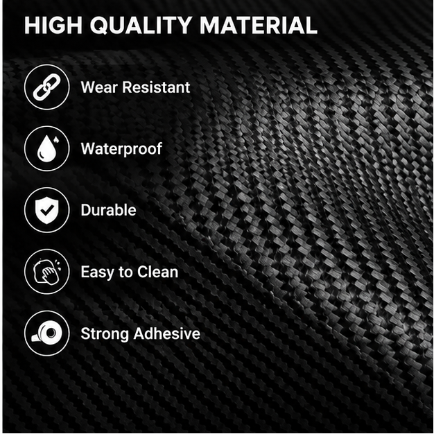 Carbon Fiber Car Door Sill Protector – 4 Pcs