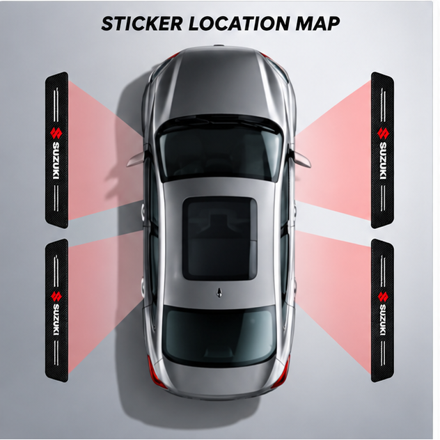 Carbon Fiber Car Door Sill Protector – 4 Pcs